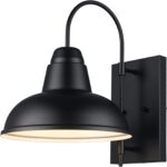 Outdoor wall light, 40W, 6000K, 350?? adjustable. Waterproof black. Suitable for garage, barn, yard.