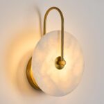 Crystal battery-operated wall sconce, gold, rechargeable, wireless. 12 RGB colors, dimmable with remote. Suitable for bedroom, living room, hallway.