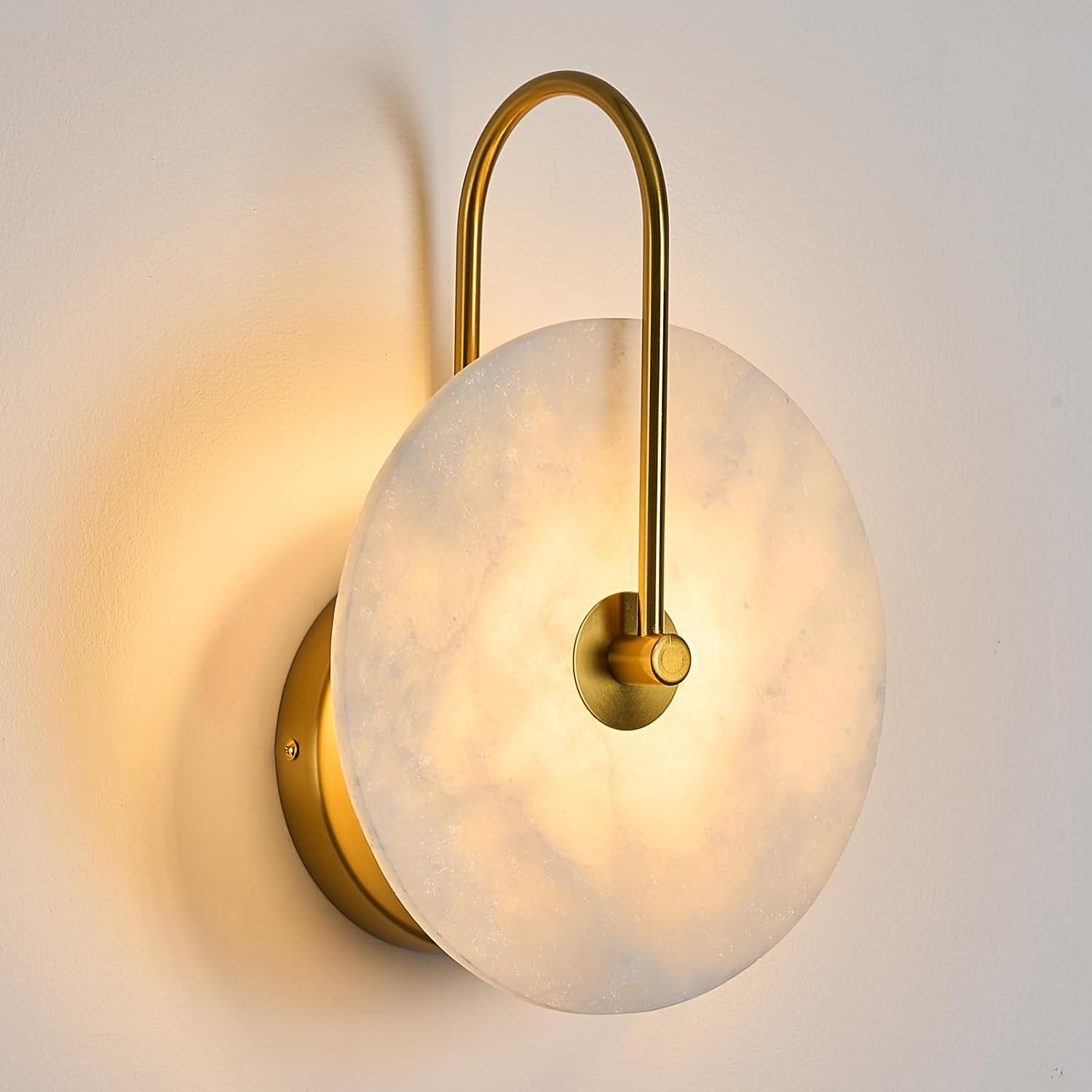 61Fvz7vp4QL._AC_SL1500_.jpg Crystal battery-operated wall sconce, gold, rechargeable, wireless. 12 RGB colors, dimmable with remote. Suitable for bedroom, living room, hallway. - Image 1