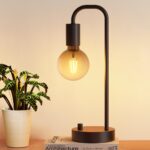 Industrial style table lamp, dimmable, includes bulb.