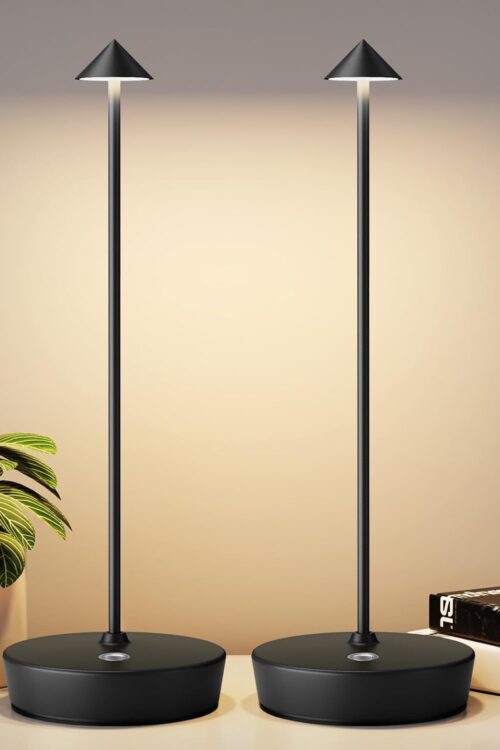 Rechargeable wireless table lamp, 2-pack.