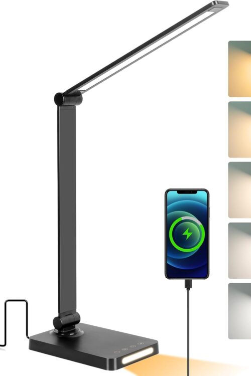Foldable Touch Control LED Desk Lamp with USB Ports