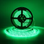 Green waterproof LED rope light, for bedroom, boat, car, TV backlight, holidays.