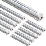 LED shop lights, 8ft, 72W, 10000lm, 5000K daylight, linkable, for workshop, warehouse.