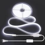 Waterproof LED strip lights, 6000K daylight white, indoor outdoor.