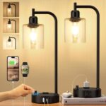 Industrial style table lamp, dimmable, 2-pack.