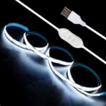 USB LED strip lights, white, 3-key controller, flexible.
