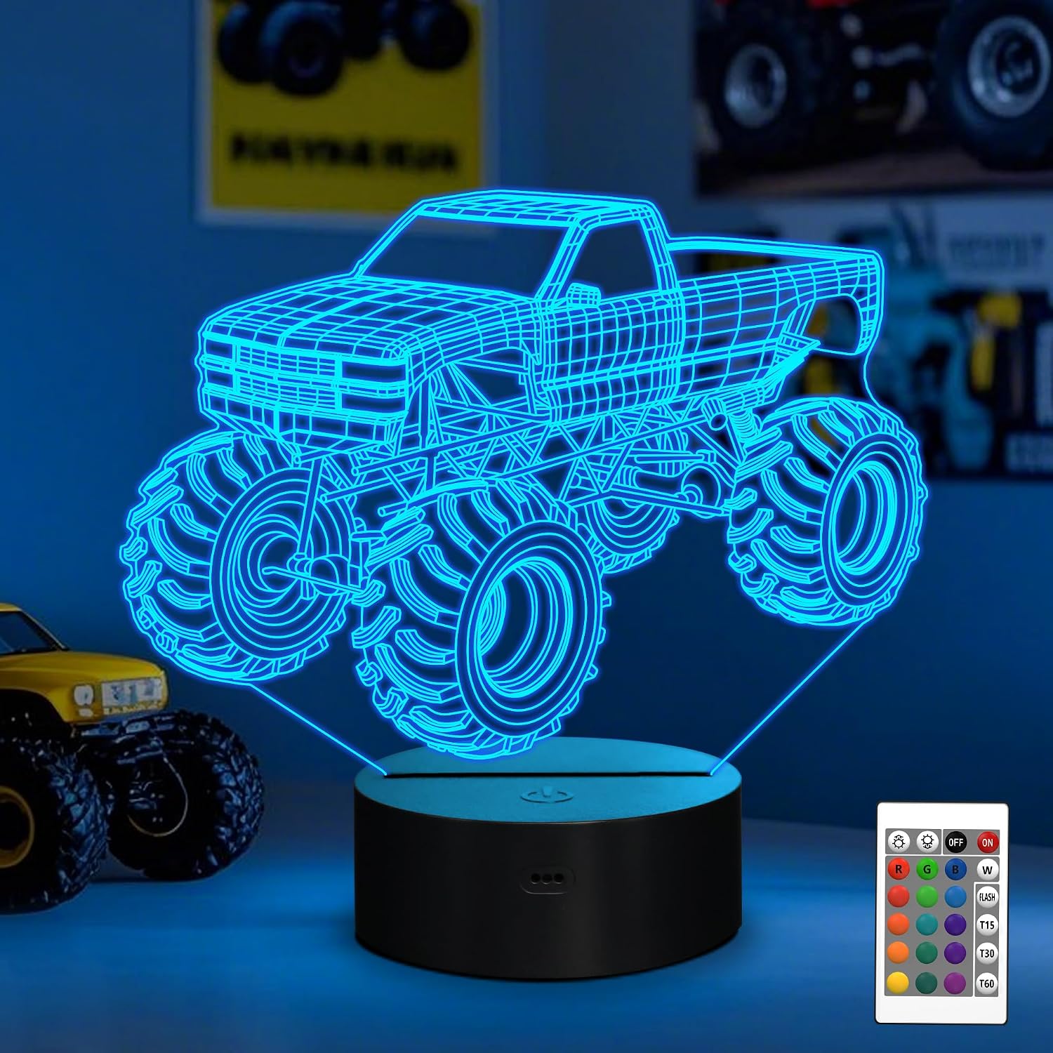 8190rN4ahoL._AC_SL1500_.jpg Monster Truck 3D Illusion Night Light - Image 1